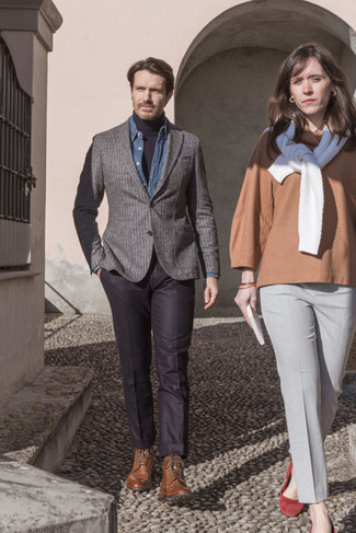 Как носить повседневные ботинки с водолазкой мужчине