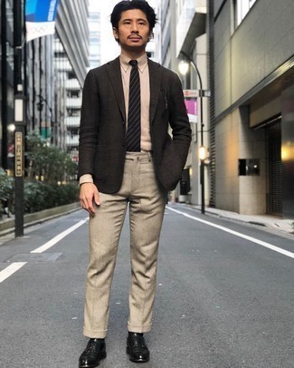 Какие туфли дерби носить с темно-серым пиджаком