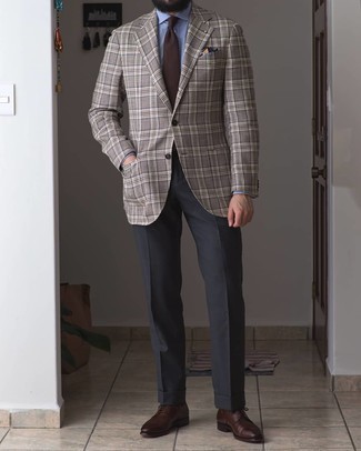 Какие туфли дерби носить с темно-серым пиджаком