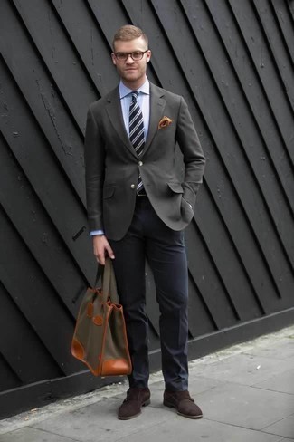 Какие монки носить с темно-серым пиджаком