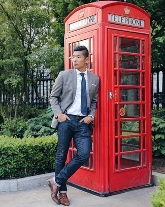 Какие монки носить с темно-серым пиджаком