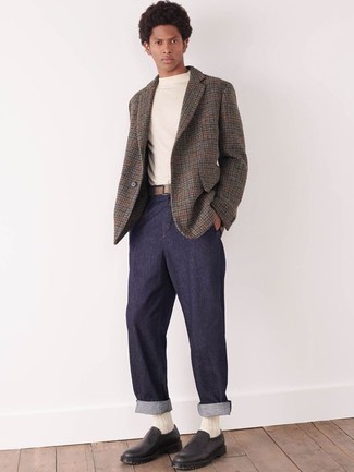 Какие слипоны носить с темно-серым пиджаком мужчине