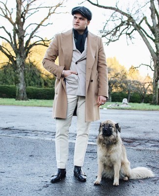 Как носить темно-серый пиджак с белыми брюками чинос