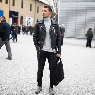 С чем носить темно-серые ботинки мужчине