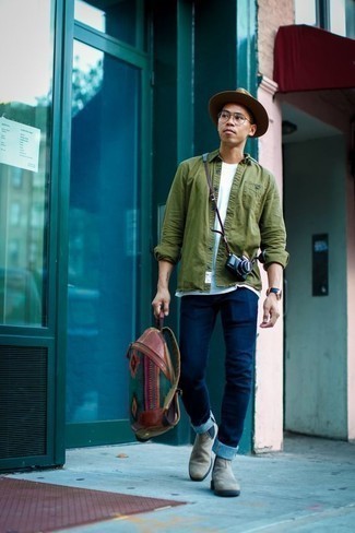 С чем носить темно-серые ботинки мужчине