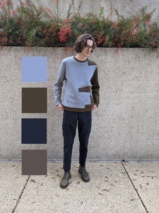 С чем носить темно-серые ботинки мужчине