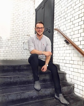 С чем носить темно-серые ботинки мужчине