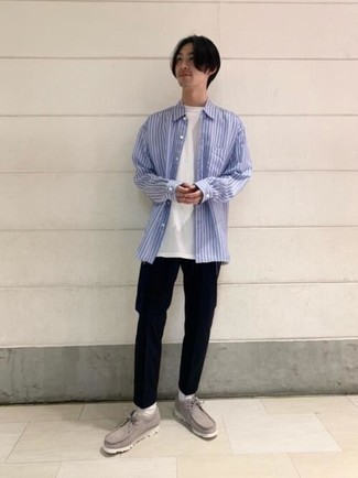 С чем носить темно-серые ботинки мужчине