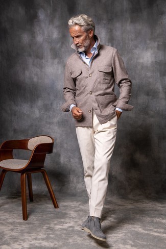 С чем носить темно-серые ботинки мужчине