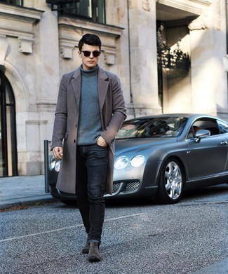 С чем носить темно-серые ботинки мужчине