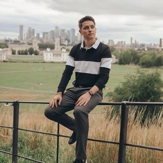 С чем носить темно-серые часы из плотной ткани мужчине