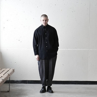 Какие туфли дерби носить с темно-серыми брюками чинос