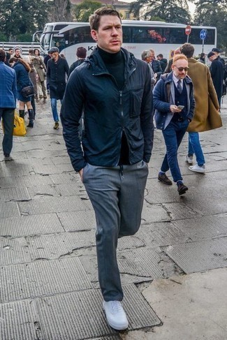 Какие ветровки носить с темно-серыми брюками чинос