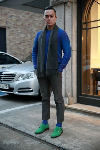 Какие монки носить с темно-серыми классическими брюками