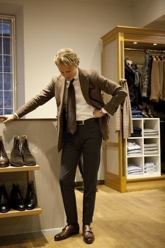 Какие монки носить с темно-серыми классическими брюками