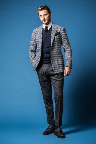 Какие монки носить с темно-серыми классическими брюками