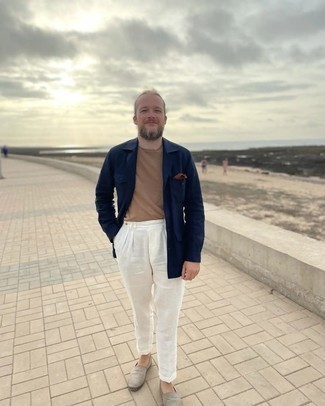 С чем носить темно-серые эспадрильи мужчине