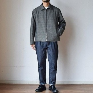 С чем носить темно-серую куртку харрингтон