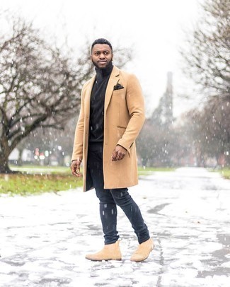 Какие ботинки челси носить с темно-серыми джинсами мужчине