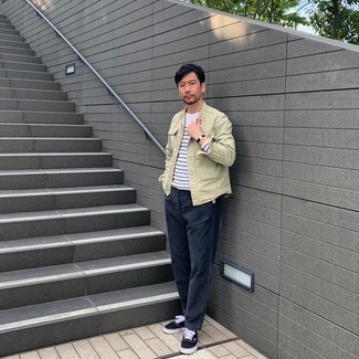 С чем носить темно-серые джинсы мужчине