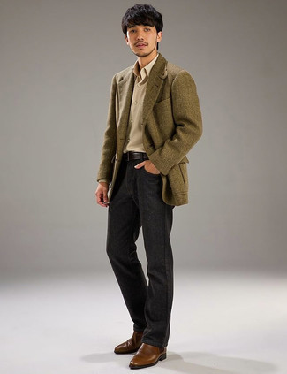 С чем носить темно-серые джинсы мужчине