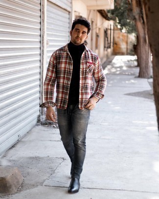 С чем носить темно-серые джинсы мужчине