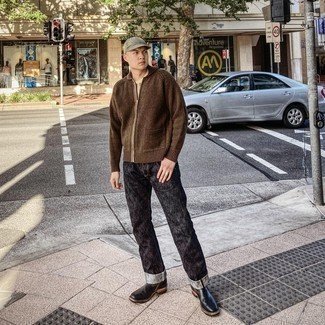 С чем носить темно-серые джинсы мужчине