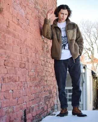 Какой зимние ботинки носить с темно-серыми джинсами мужчине