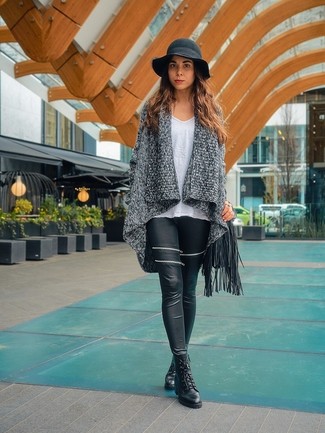 С чем носить темно-серый открытый кардиган женщине