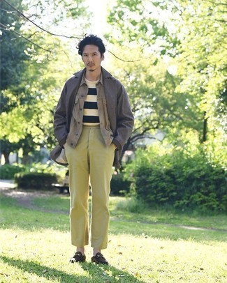 Какие лоферы носить с темно-серым длинным пальто