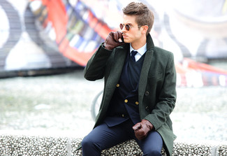 Какие пиджаки носить с темно-серым полупальто