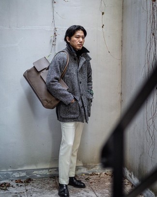 Какие водолазки носить с темно-серым полупальто