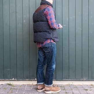 С чем носить темно-серую стеганую куртку мужчине