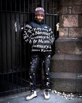 С чем носить темно-серые рваные джинсы мужчине