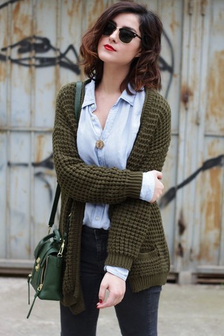 С чем носить темно-серые джинсы скинни