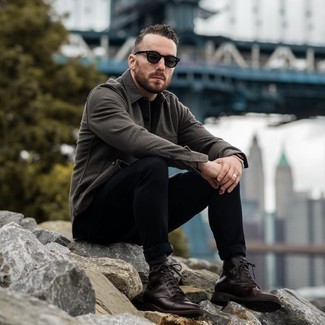 С чем носить темно-серые солнцезащитные очки мужчине