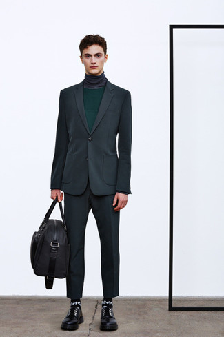 Какие туфли дерби носить с темно-серой водолазкой