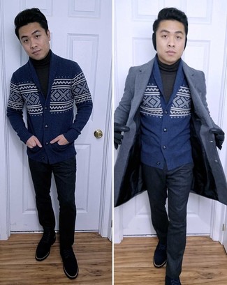 С чем носить темно-серую водолазку мужчине