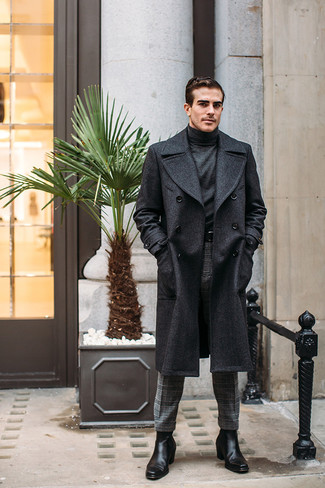 С чем носить темно-серую водолазку мужчине