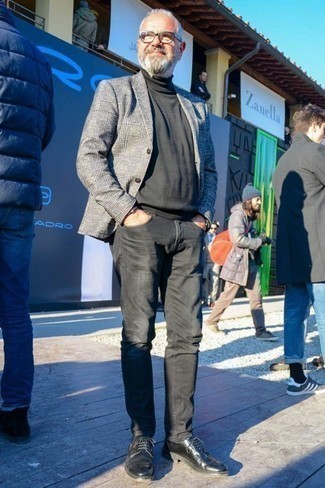 С чем носить темно-серую водолазку мужчине