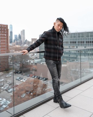 С чем носить темно-серую водолазку мужчине