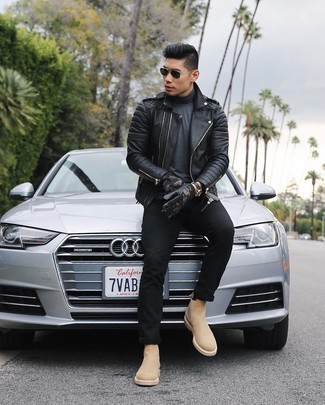 С чем носить темно-серую водолазку мужчине