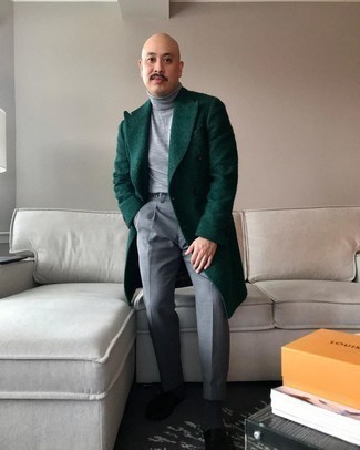 Какие лоферы носить с темно-серой водолазкой мужчине