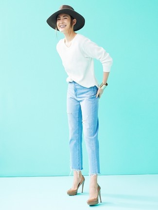 С чем носить темно-серую шерстяную шляпу женщине