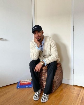 С чем носить слипоны из плотной ткани в клетку мужчине