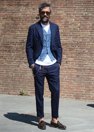 С чем носить двубортный пиджак в клетку мужчине