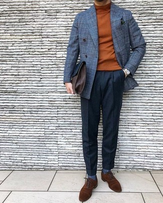 С чем носить двубортный пиджак в клетку мужчине