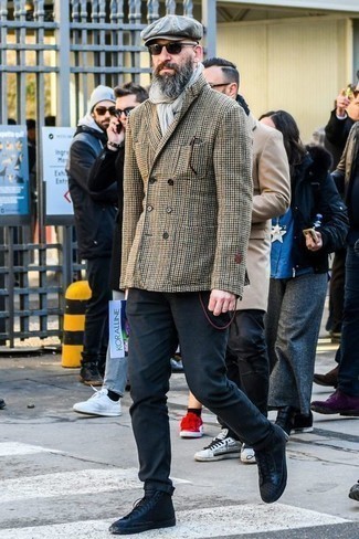 С чем носить двубортный пиджак в клетку мужчине