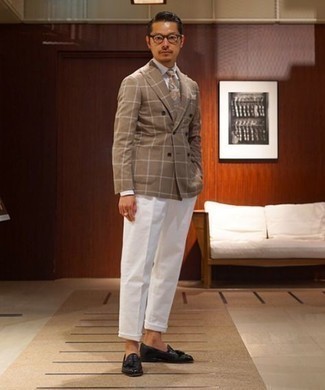 С чем носить двубортный пиджак в клетку мужчине