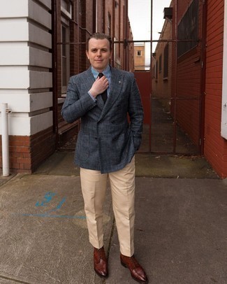 С чем носить двубортный пиджак в клетку мужчине